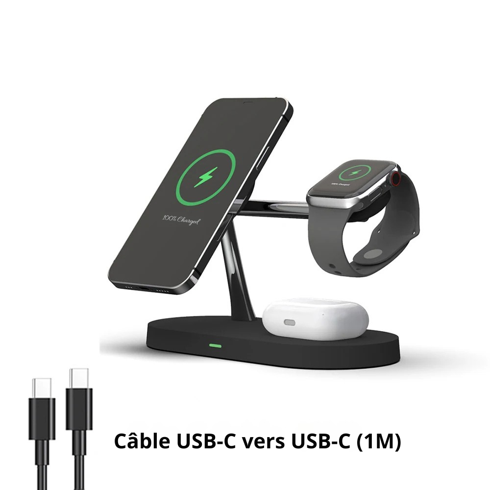 Station de Charge Sans Fil 3 en 1 - TechNova