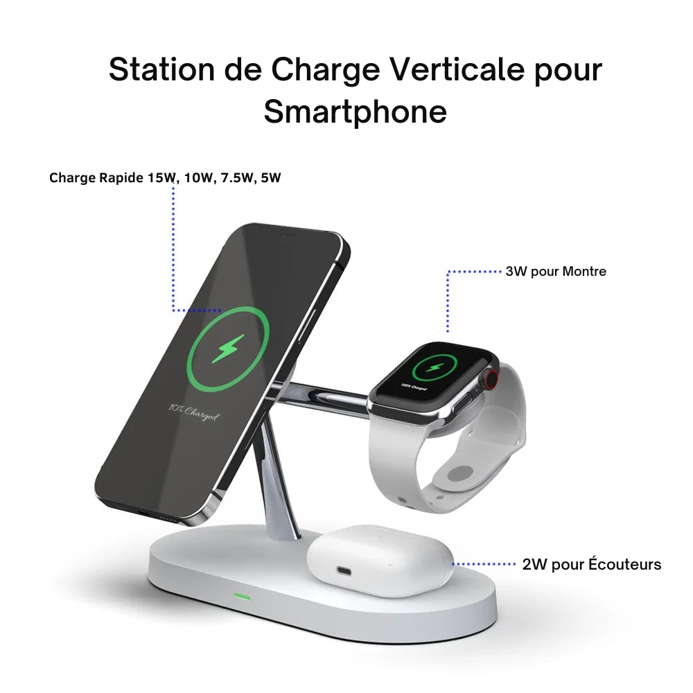 Station de Charge Sans Fil 3 en 1 - TechNova